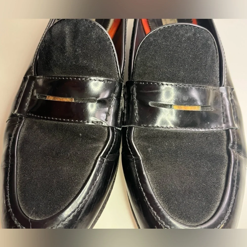 Rag & Bone Black Patent Leather and Suede Dina Penny Loafers EU 37.5 US 7 Classy